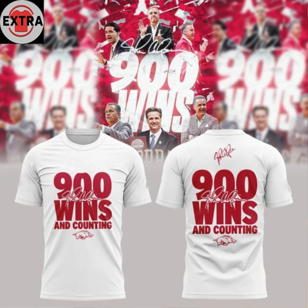 Original Arkansas Razorbacks Celebrates John Calipari 900 Wins 2026 Logo Shirt