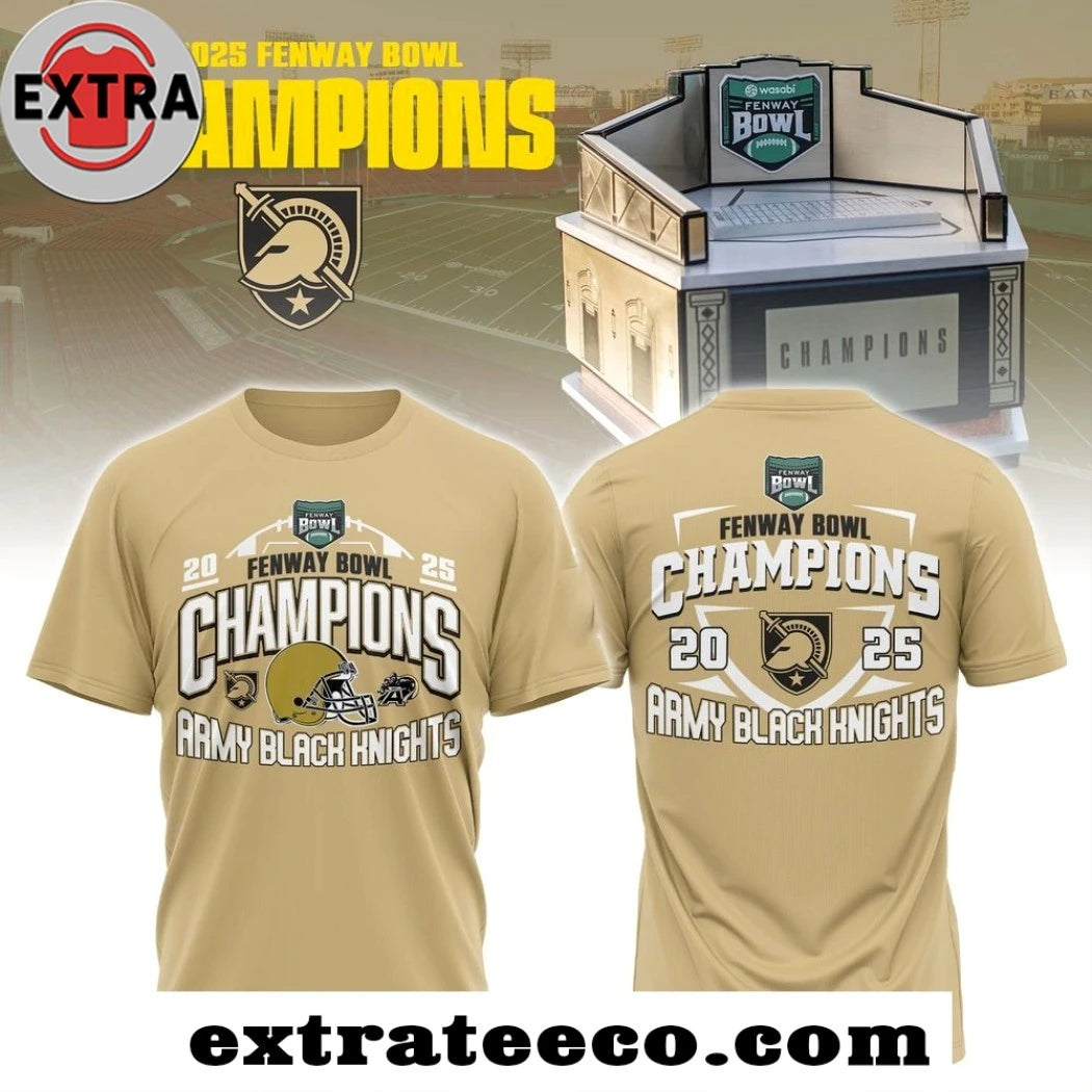 Original Army Black Knights Wasabi Fenway Bowl Champions 2025 Helmet And Logo T-Shirt