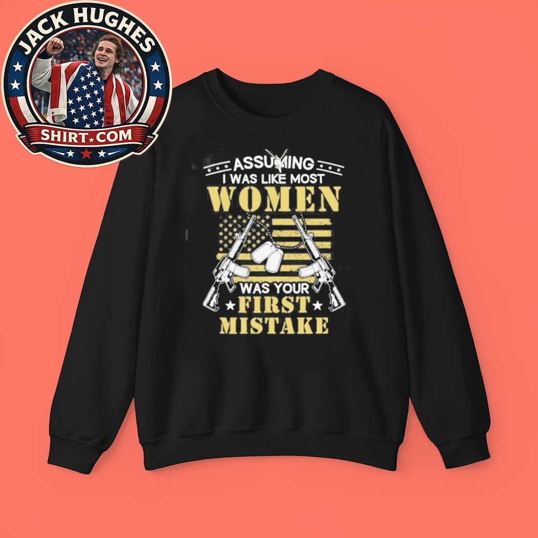 Original Assuming I Was Like Most First Mistake Veteran Dog Tags Shirt