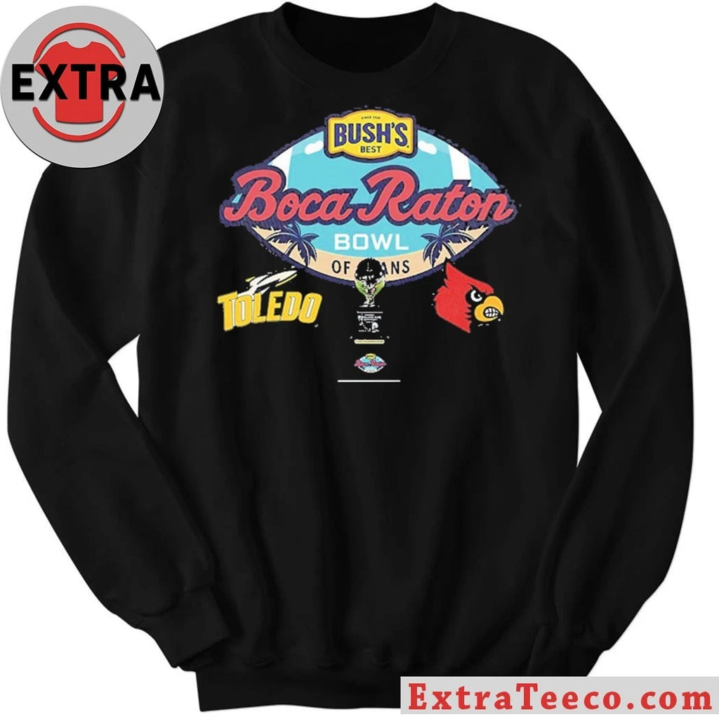 Original Boca Raton Bowl Toledo Rockets Vs Louisville Cardinals Bowl Season College Football 2025 2026 Logo Shirt