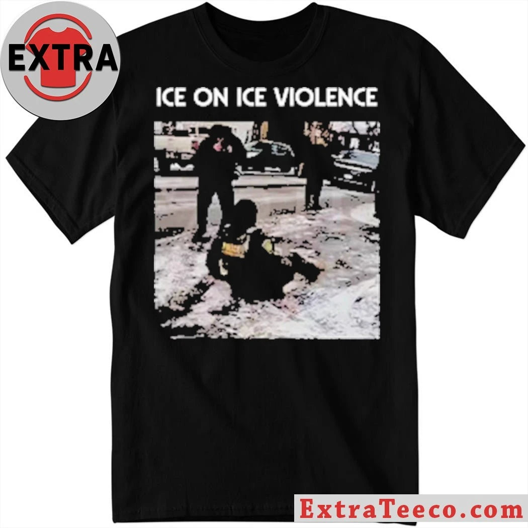 Original Bold Social Commentary Ice On Ice Violence T-Shirt