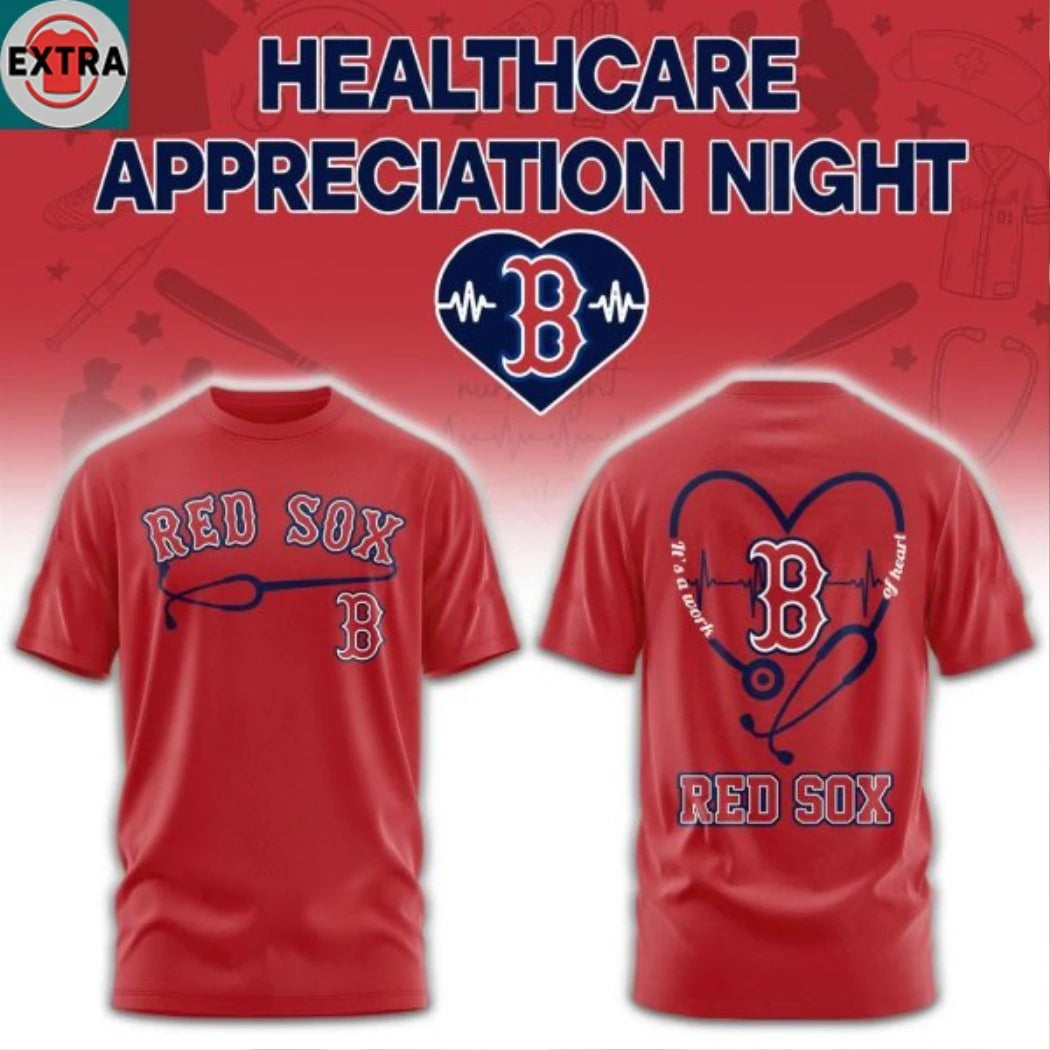 Original Boston Red Sox x Healthcare Appreciation Night 2026 Celebration Logo Two Sided Hoodie T-Shirt