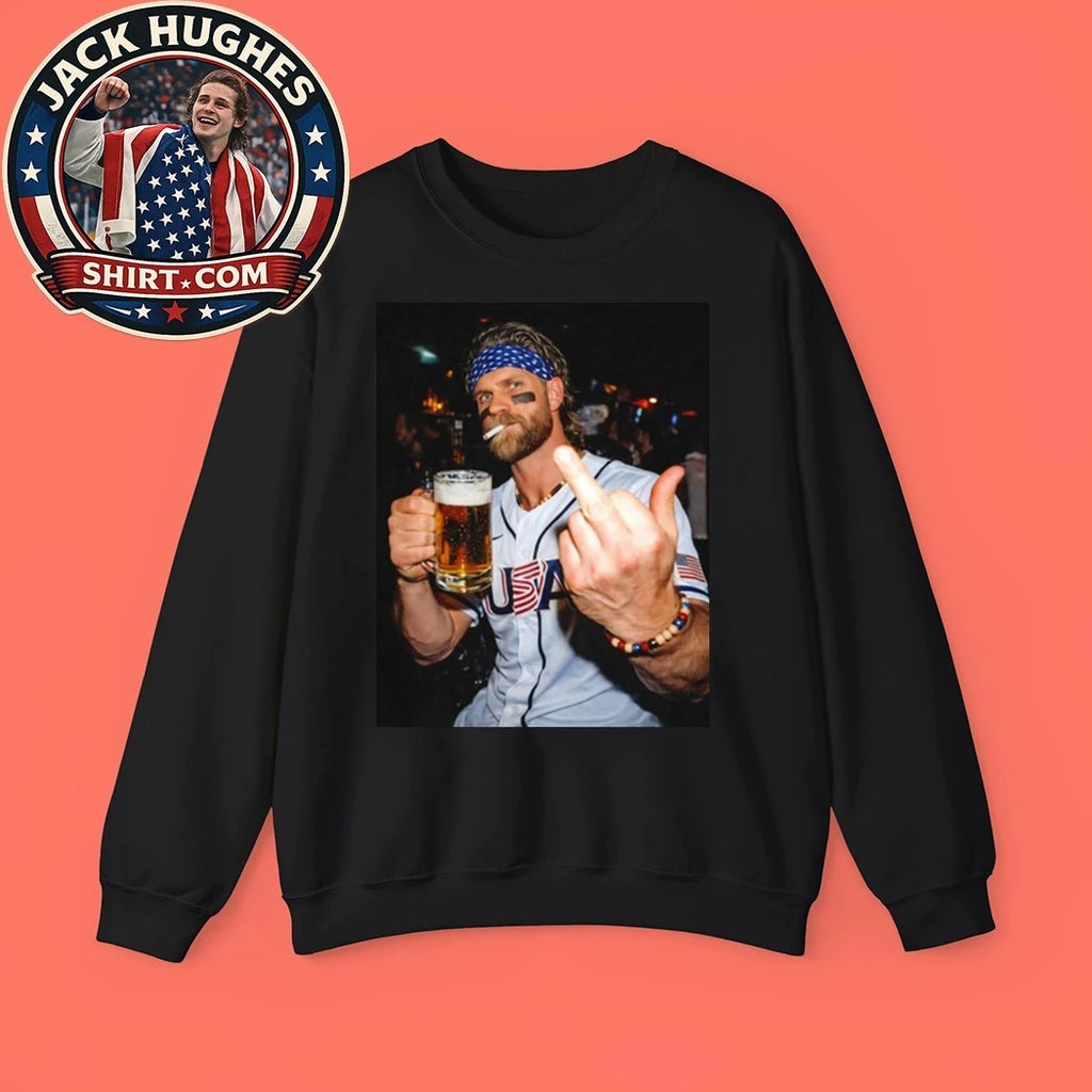 Original Bryce Harper Team Usa Wbc After Hours Middle Finger Women Shirt