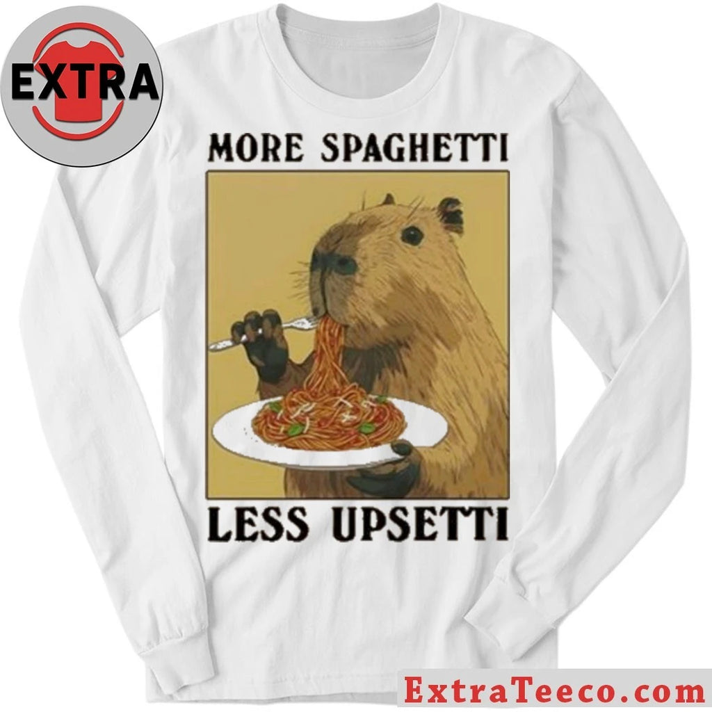 Original Capybara Eating Pasta Washed T-Shirt
