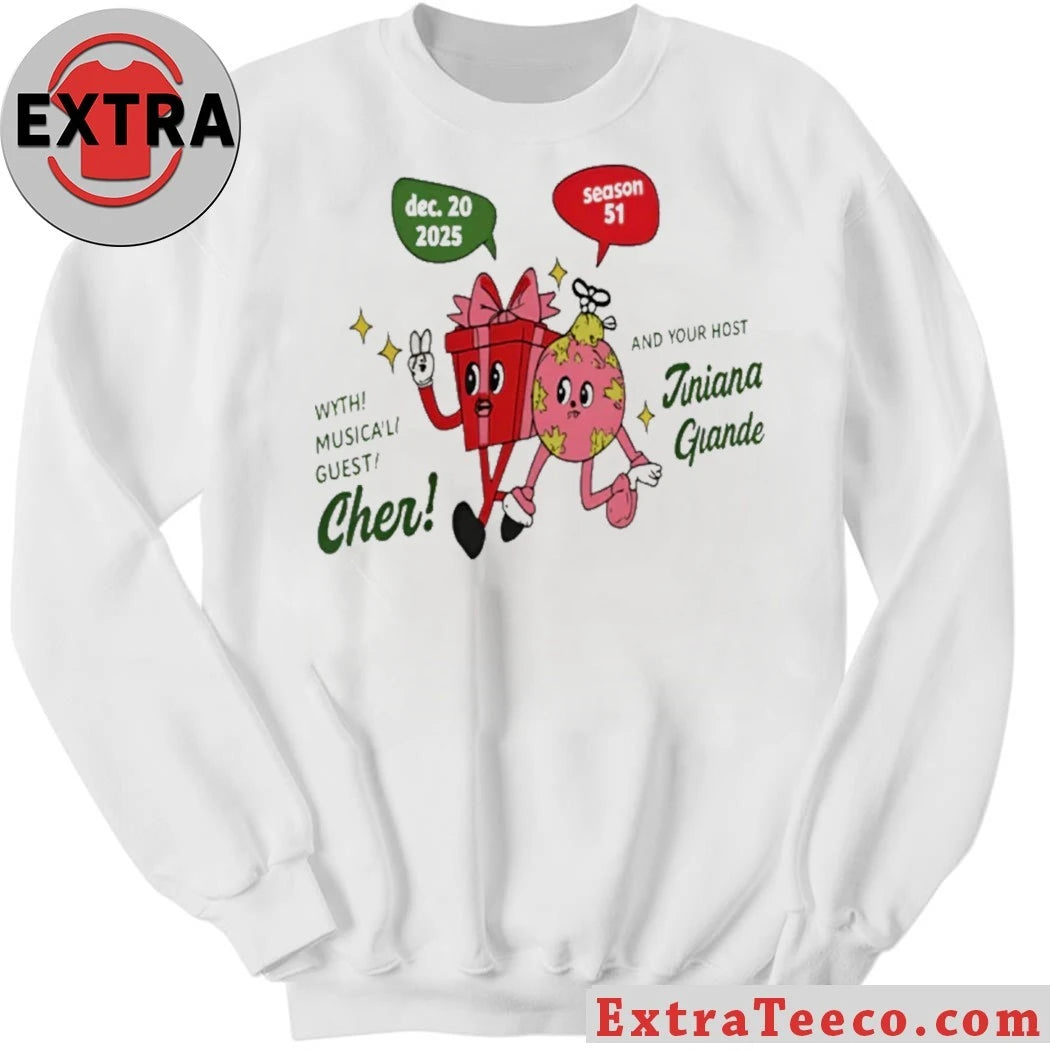 Original Celebrating a hypothetical SNL Saturday Night Live episode featuring Cher as a musical guest and Ariana Grande on December 20, 2025, for Season 51 Shirt