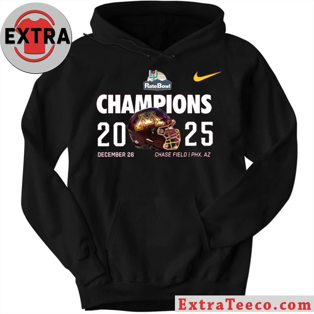 Original Celebrating the Minnesota Golden Gophers’ 2025 Rate Bowl championship at Chase Field Stadium, Phoenix, Arizona, December 26 Logo T-Shirt