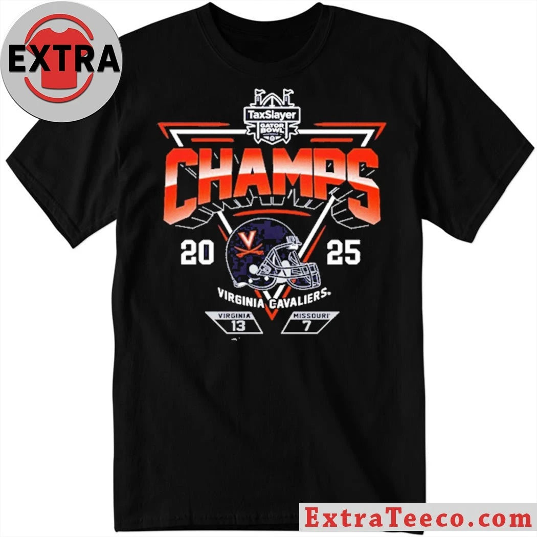 Original Celebrating the Virginia Cavaliers’ 13-7 victory over Missouri in the 2025 TaxSlayer Gator Bowl Logo Shirt