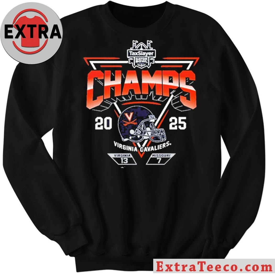 Original Celebrating the Virginia Cavaliers’ 13-7 victory over Missouri in the 2025 TaxSlayer Gator Bowl Logo Shirt