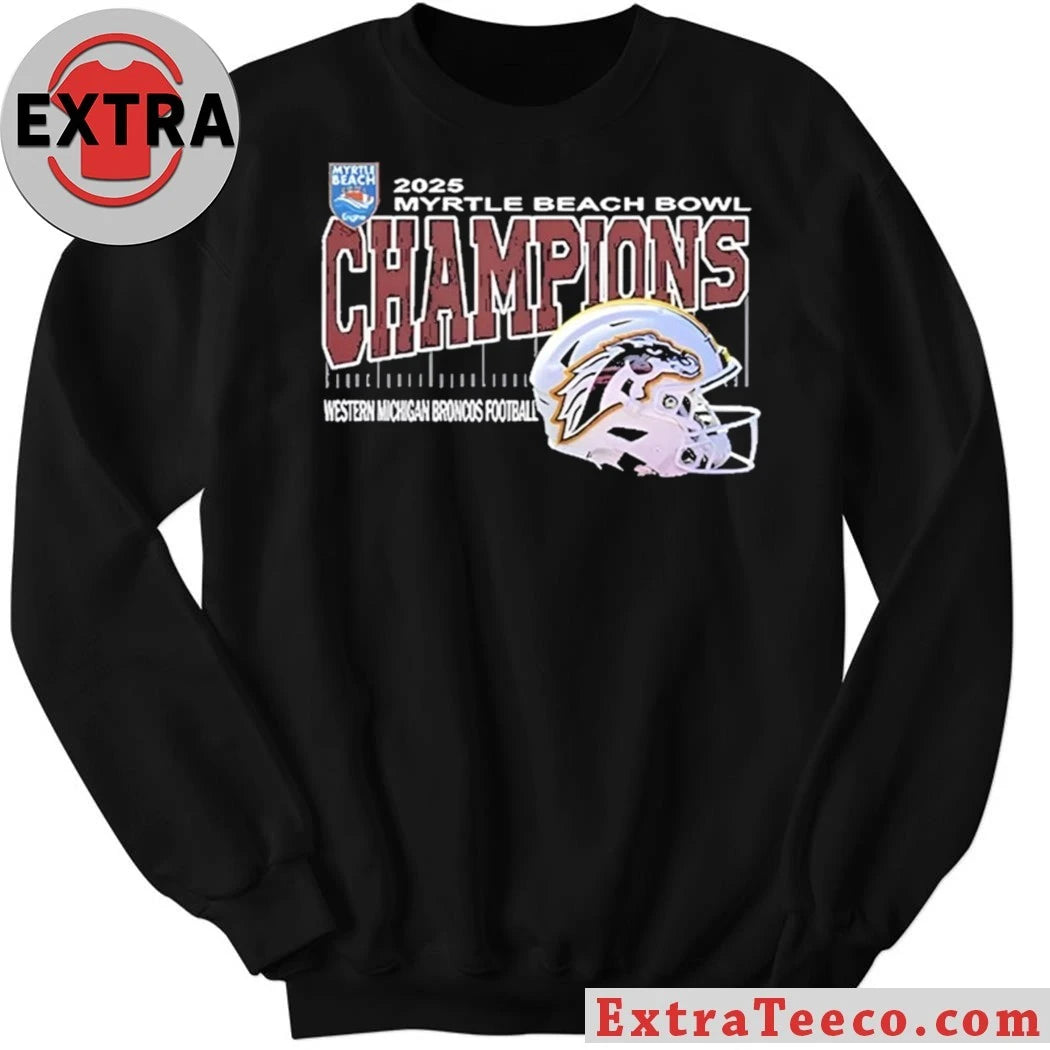 Original Celebrating the Western Michigan Broncos football teams 2025 Myrtle Beach Bowl championship Helmet Shirt