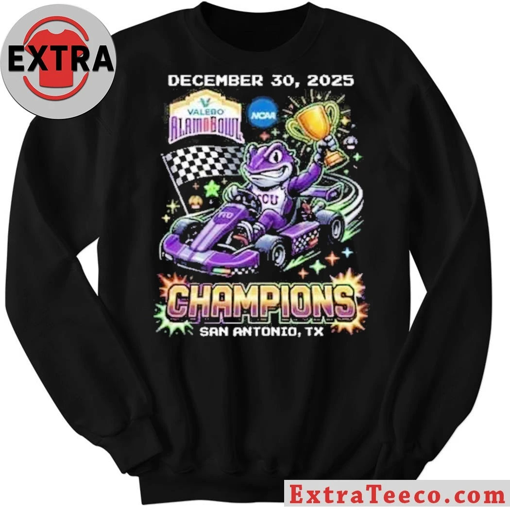 Original Celebrating the victory of the TCU Horned Frogs at the Valero Alamo Bowl on December 30, 2025 Shirt