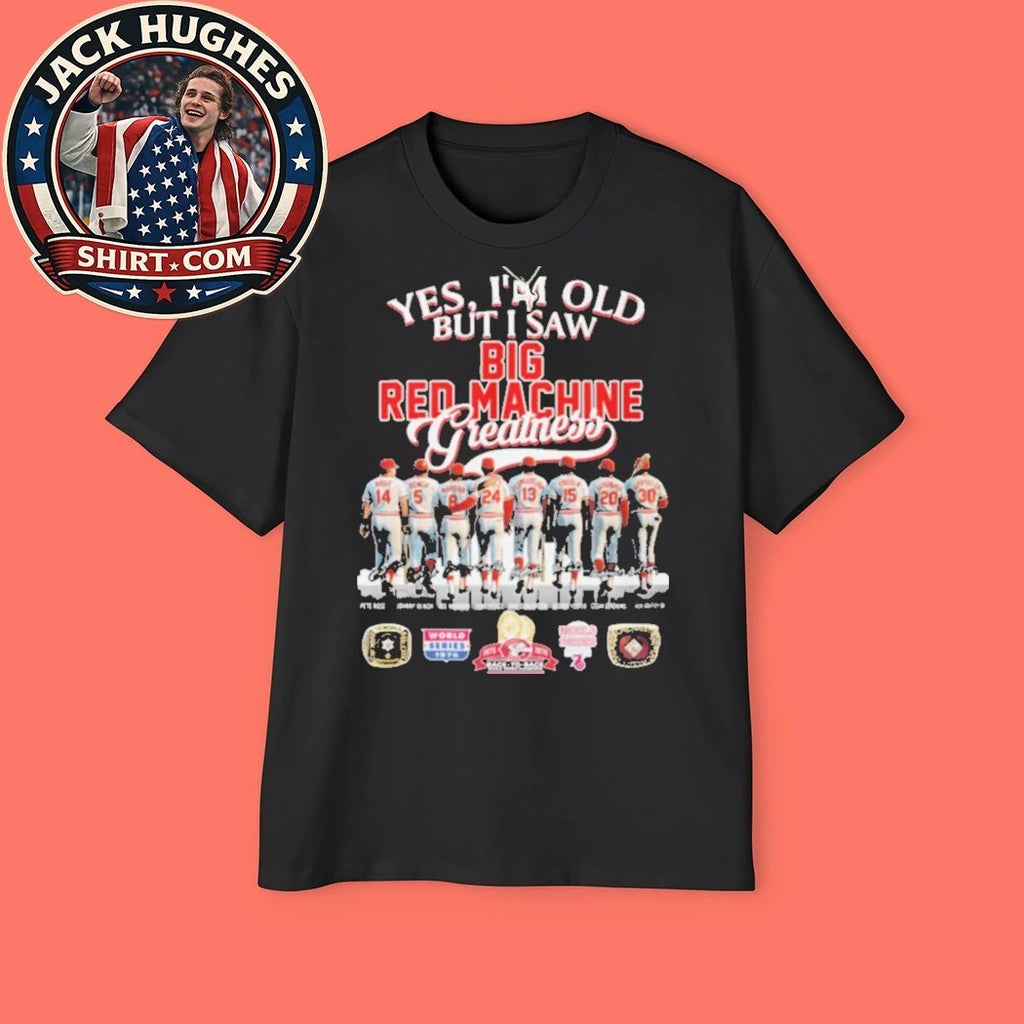 Original Cincinnati Reds Big Red Machine Greatness Legend Signatures Back To Back World Series Shirt