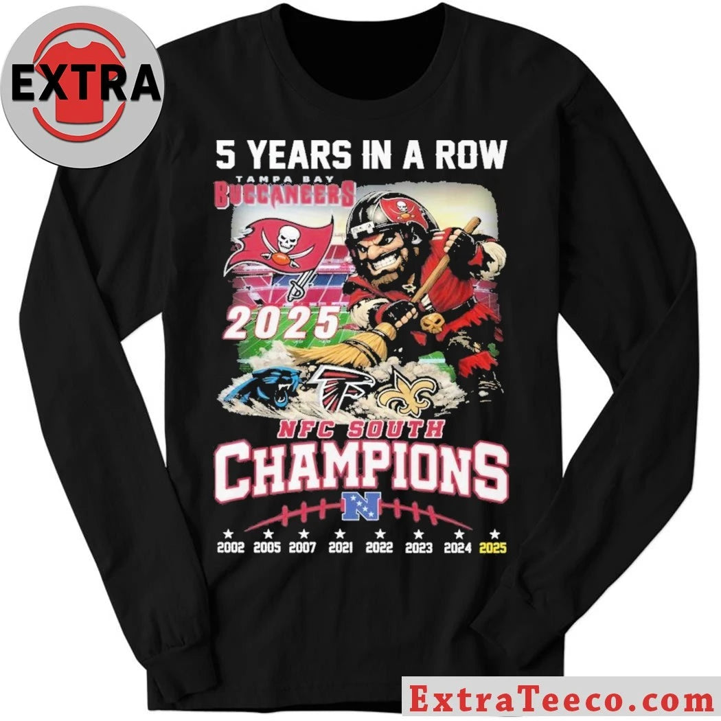 Original Commemorative T-shirt celebrating the Tampa Bay Buccaneers’ victory in the 2025 NFC South Division T-Shirt