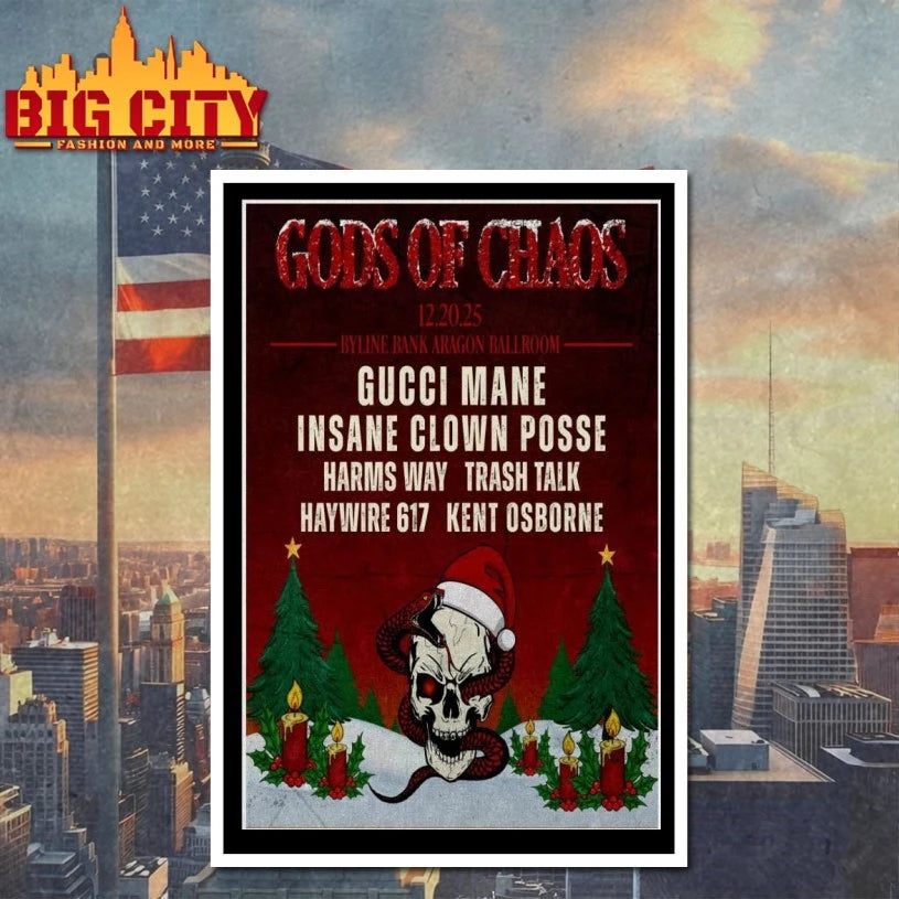 Original Gods Of Chaos Byline Bank Aragon Ballroom, Chicago Dec 20 2025 Poster shirt