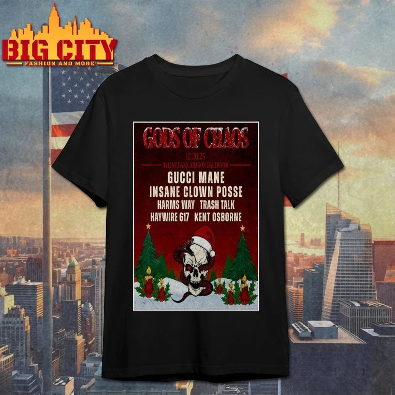 Original Gods Of Chaos Byline Bank Aragon Ballroom, Chicago Dec 20 2025 Poster shirt