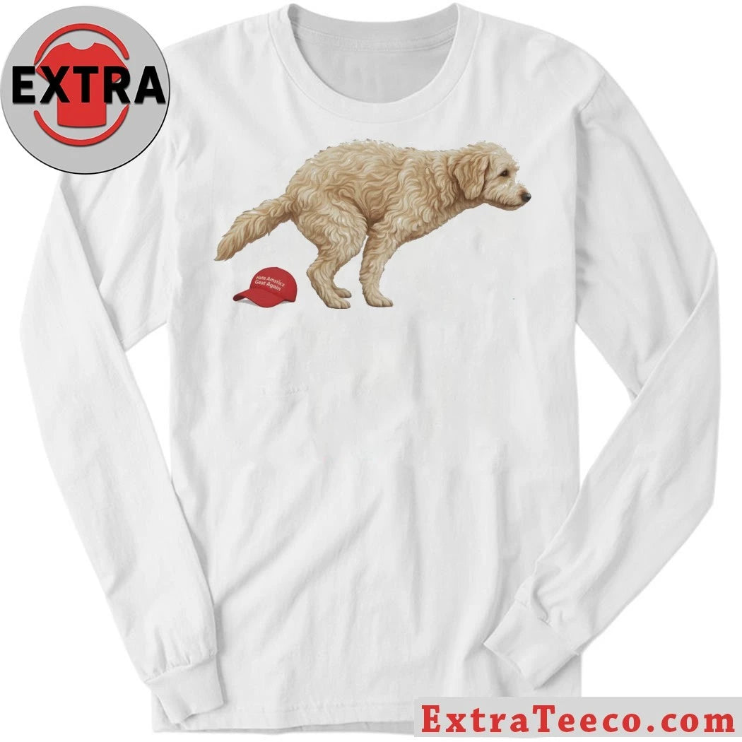 Original Golden Retriever Pooping on MAGA Hat Shirt Anti-Trump Liberal Political 2026 T-Shirt