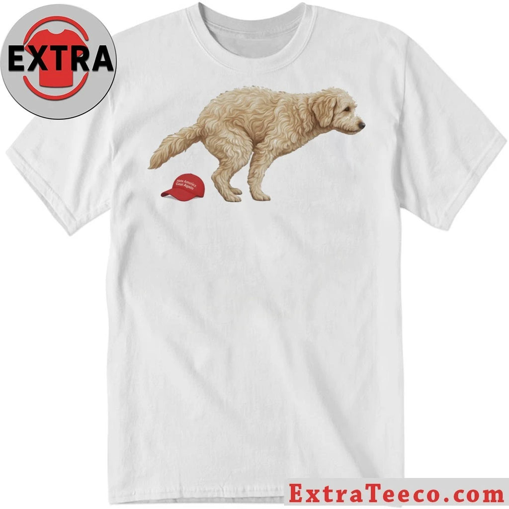 Original Golden Retriever Pooping on MAGA Hat Shirt Anti-Trump Liberal Political 2026 T-Shirt