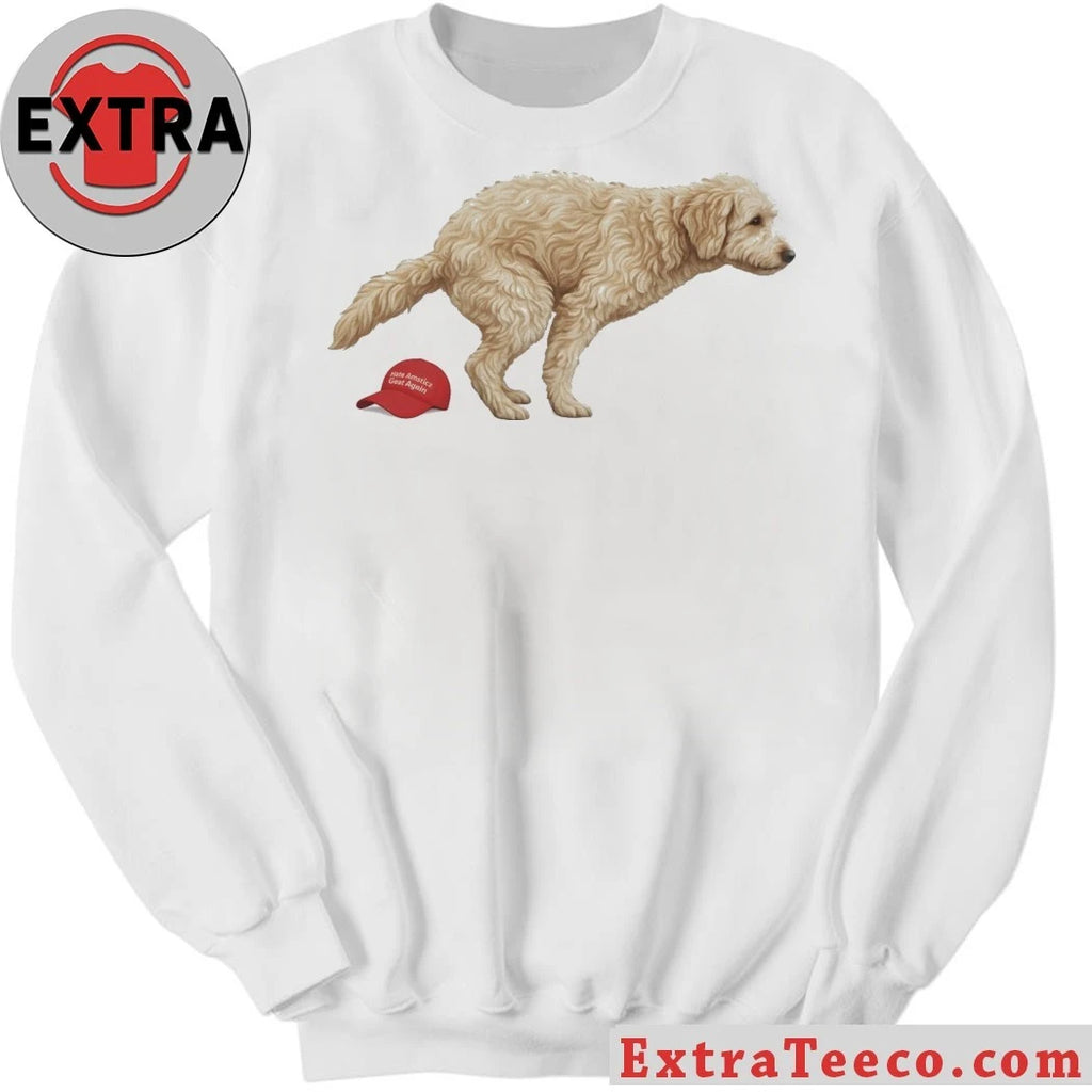 Original Golden Retriever Pooping on MAGA Hat Shirt Anti-Trump Liberal Political 2026 T-Shirt