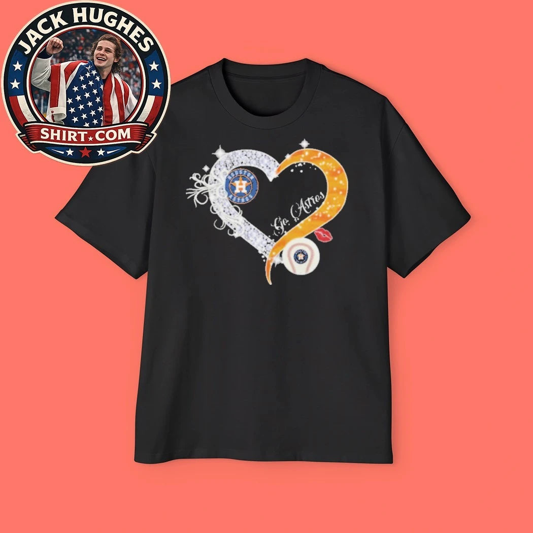 Original Houston Astros Diamond Heart Go Astros Baseball Fan Shirt