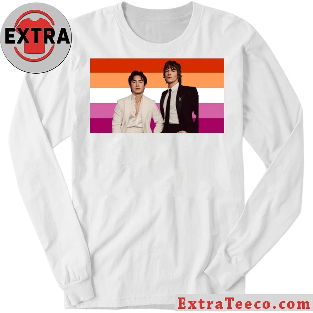 Original Hudson Williams and Connor Storrie Lesbian Pride Flag Shirt