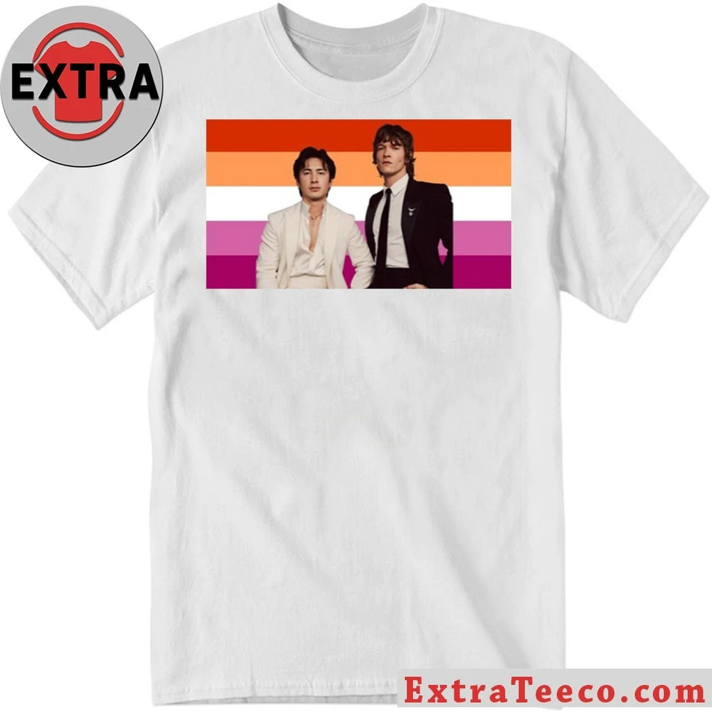 Original Hudson Williams and Connor Storrie Lesbian Pride Flag Shirt