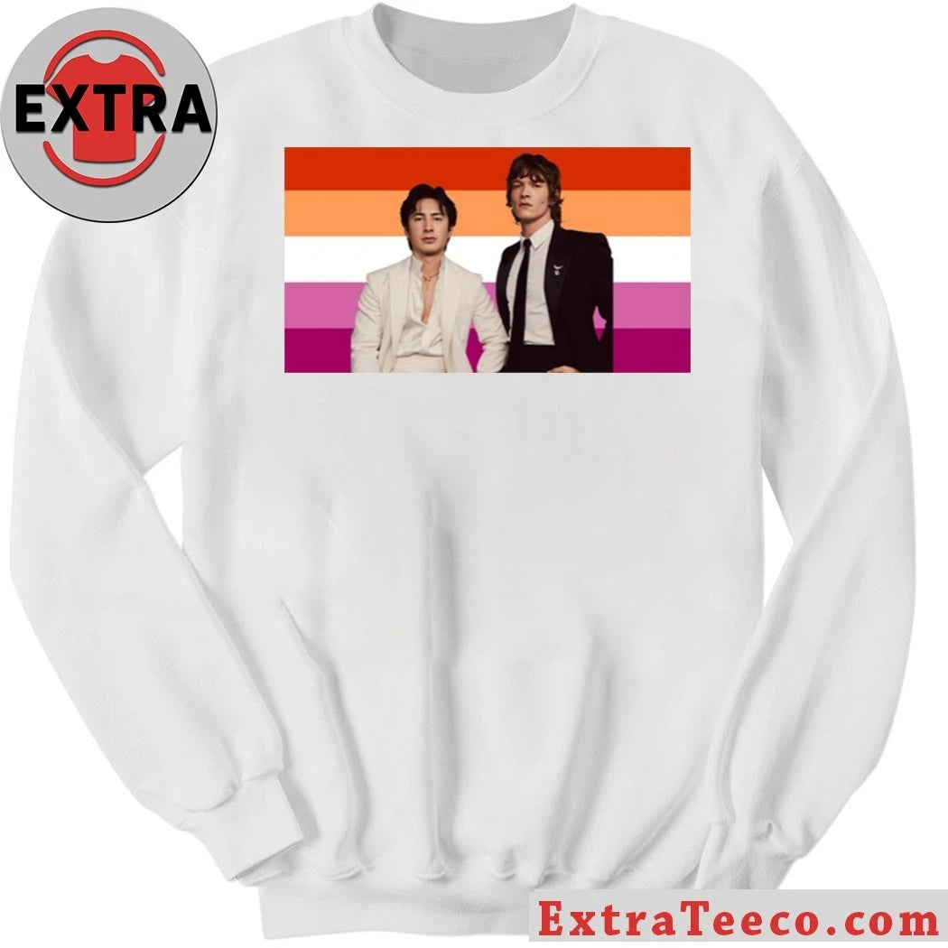 Original Hudson Williams and Connor Storrie Lesbian Pride Flag Shirt