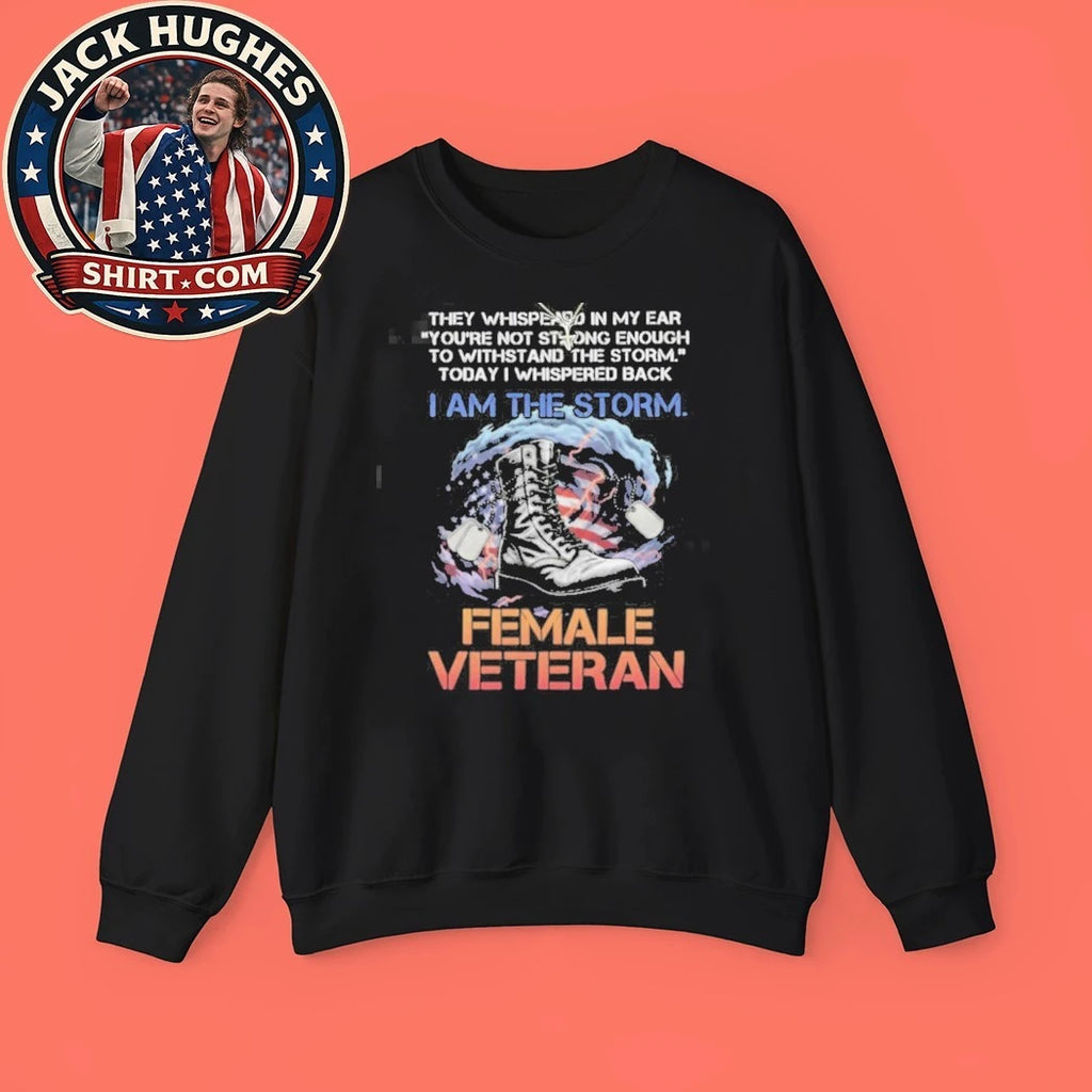 Original I Am The Storm Female Veteran Combat Boot Lightning Shirt