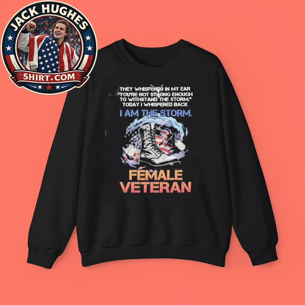 Original I Am The Storm Female Veteran Combat Boot Lightning Shirt