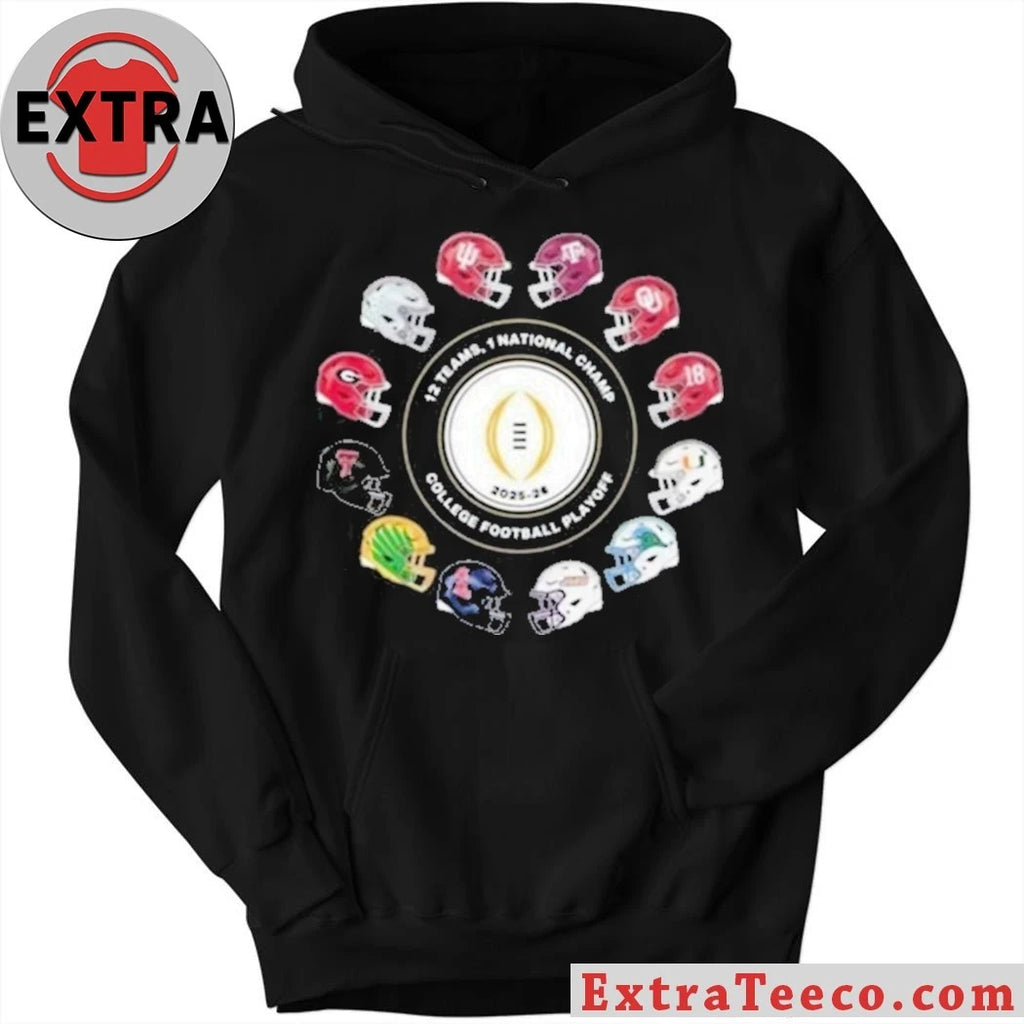 Original Jack Settleman 2026 12 Teams Playoff 1 National Championship College Football Playoff Helmet And Logo T-Shirt