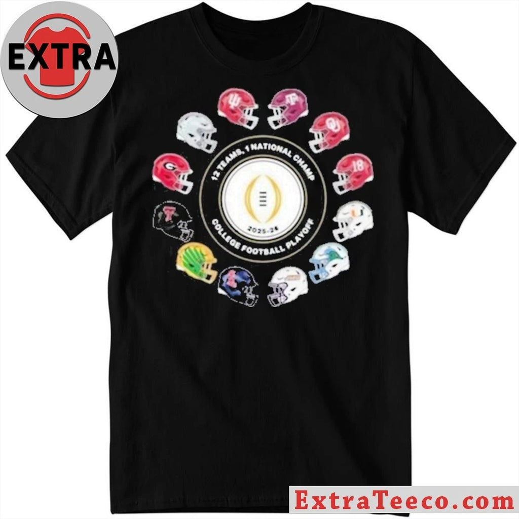 Original Jack Settleman 2026 12 Teams Playoff 1 National Championship College Football Playoff Helmet And Logo T-Shirt