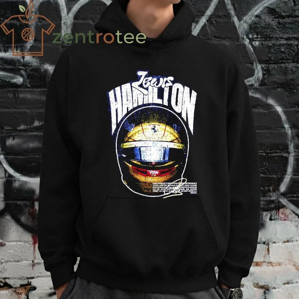 Original Lewis Hamilton helmet signature tee