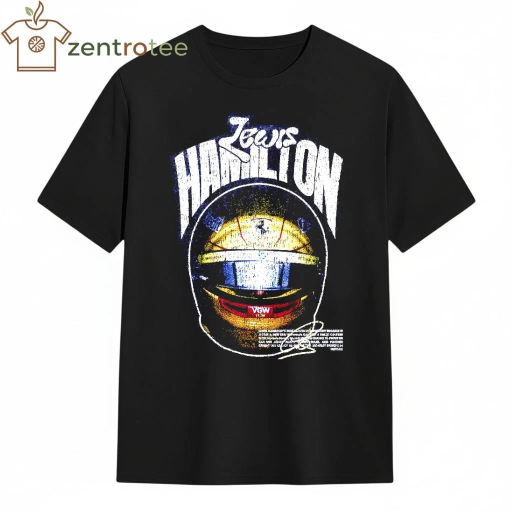 Original Lewis Hamilton helmet signature tee