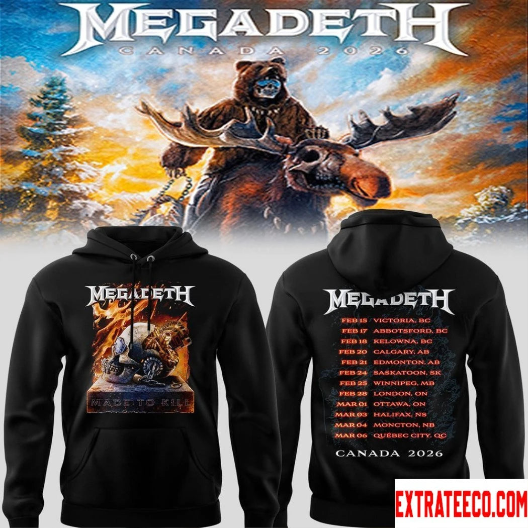Original Megadeth Made To Kill Canada Tour 2026 Two Sided Shirt