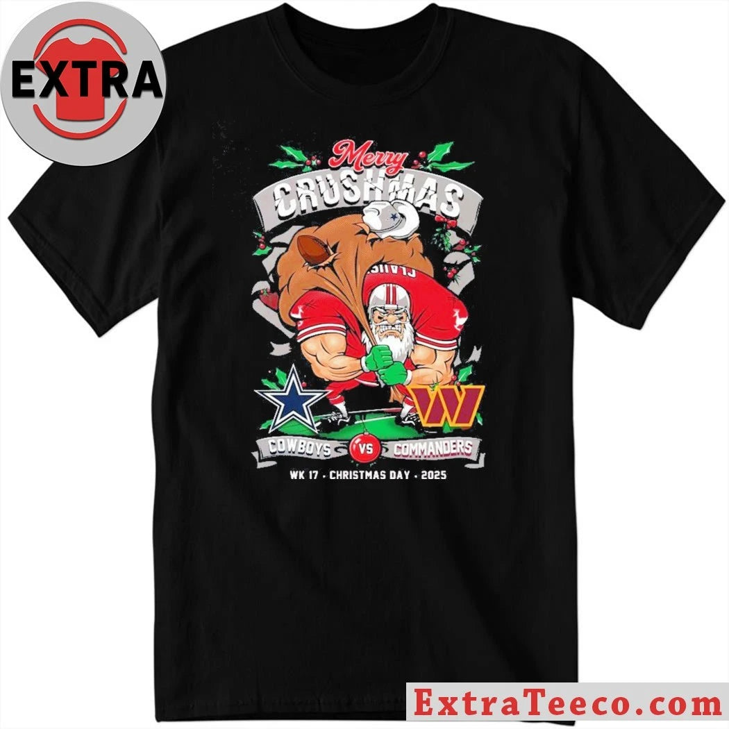 Original Merry Christmas Week 17 Dallas Cowboys vs. Washington Commanders game on Christmas Day 2025 Logo Shirt