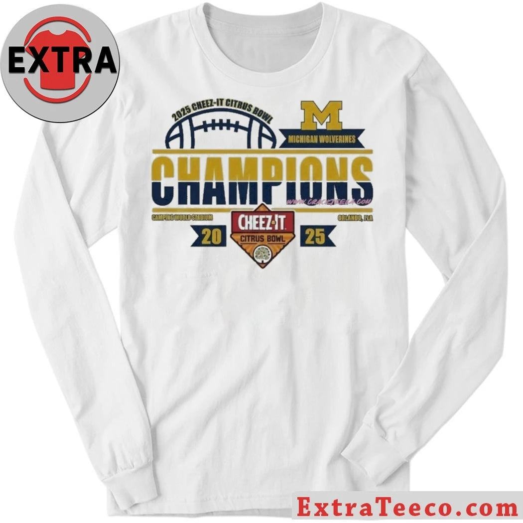 Original Michigan Wolverines Football 2025 Cheez-It Citrus Bowl Champions Logo T-Shirt