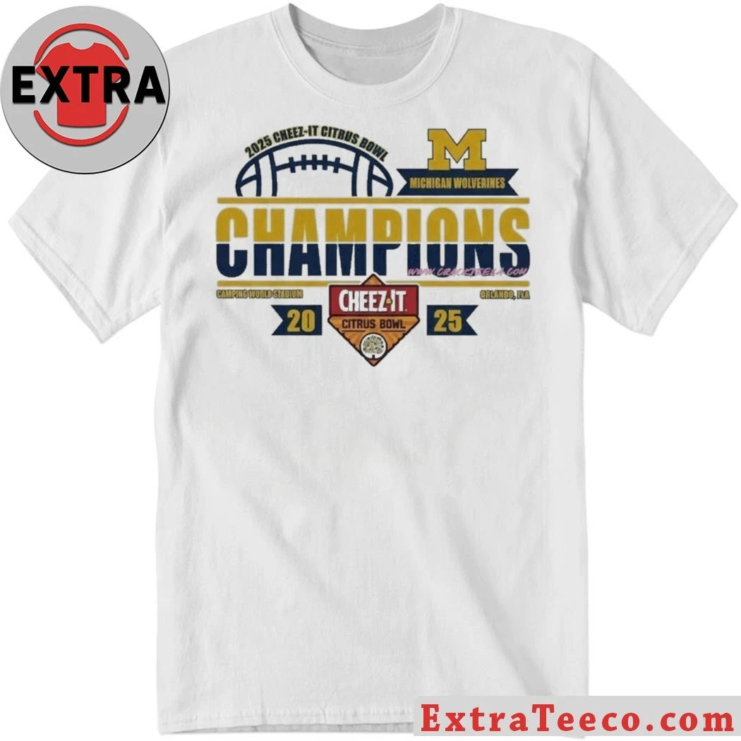 Original Michigan Wolverines Football 2025 Cheez-It Citrus Bowl Champions Logo T-Shirt