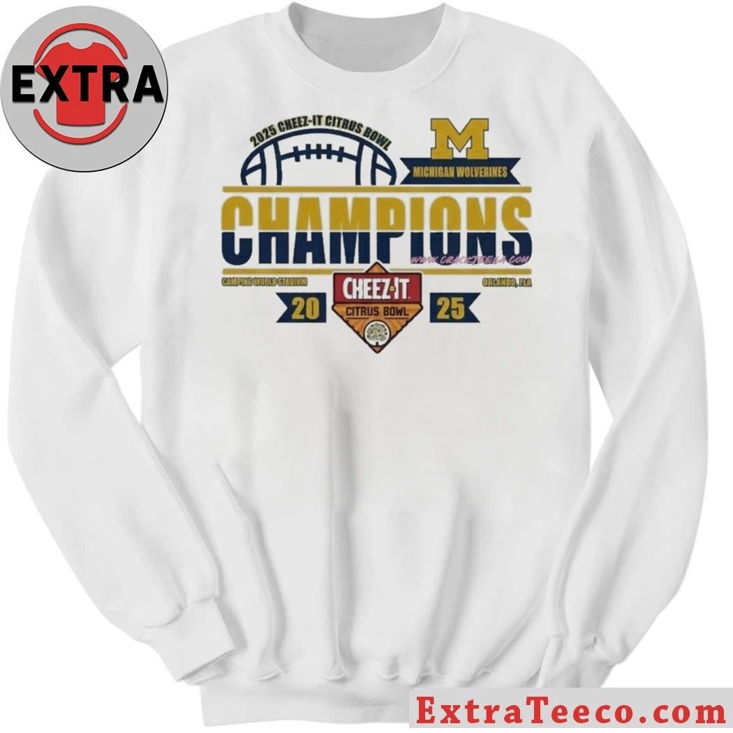 Original Michigan Wolverines Football 2025 Cheez-It Citrus Bowl Champions Logo T-Shirt