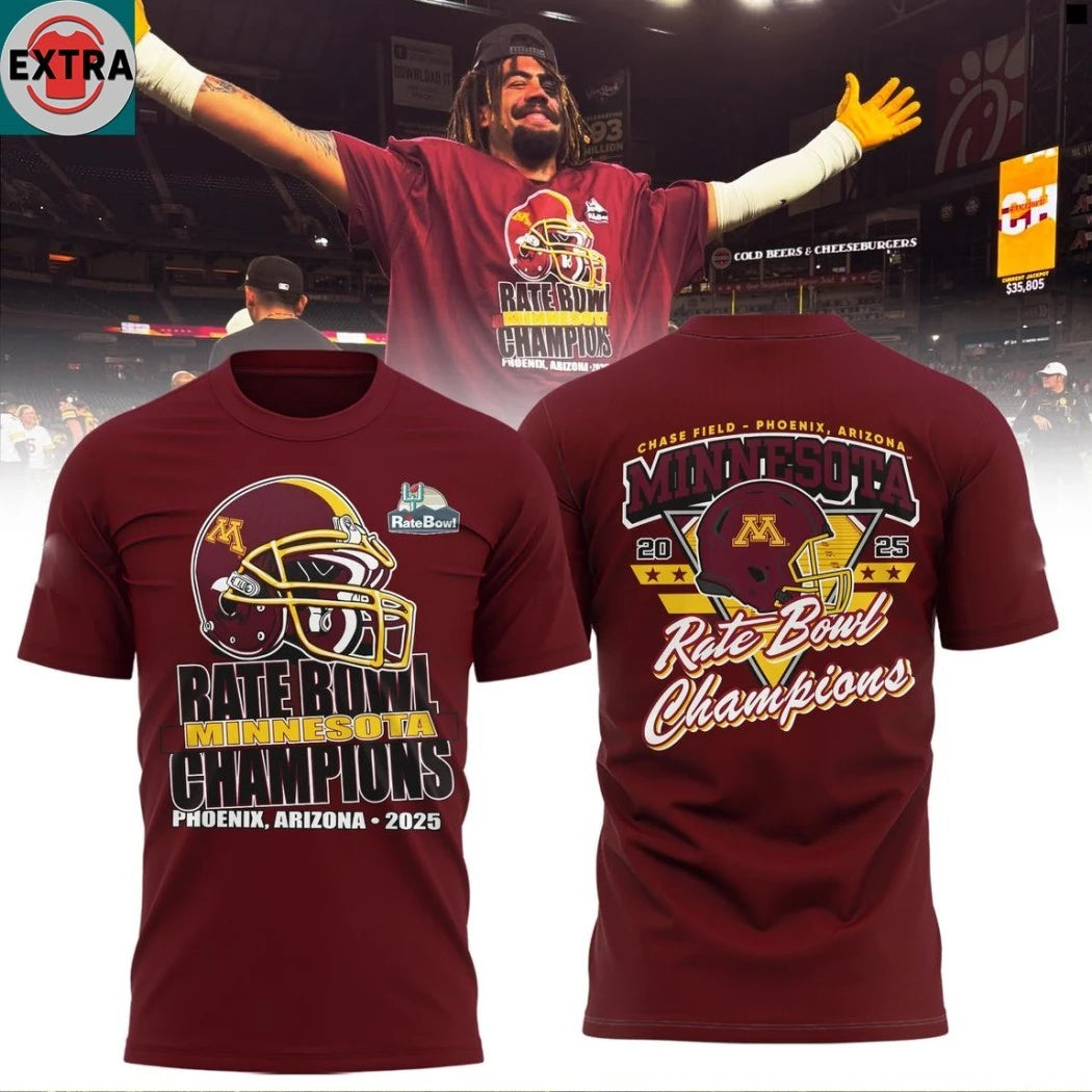 Original Minnesota Golden Gophers Rate Bowl Champions 2025 Hoodie Shirts