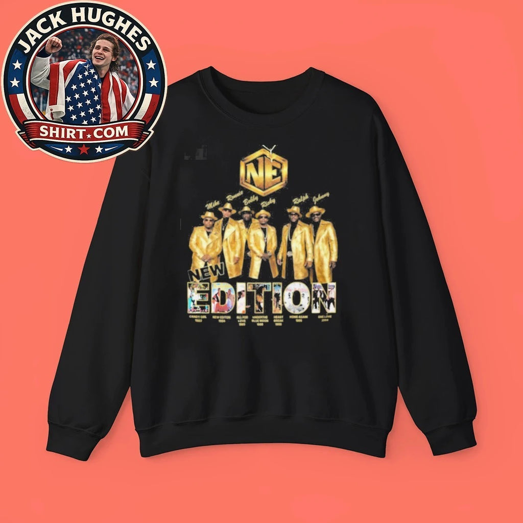Original New Edition Legacy Gold Suits Group Photo R And B Fan Shirt