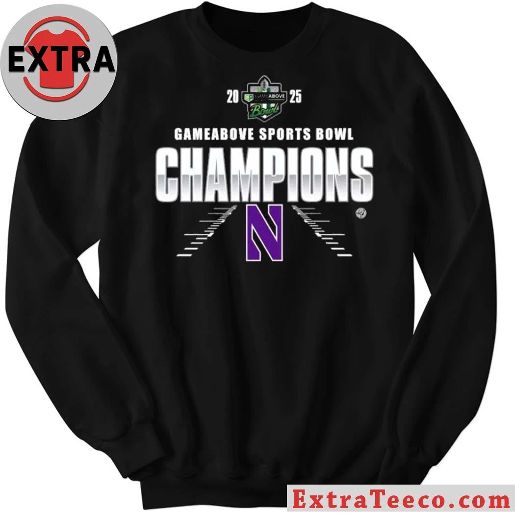 Original Northwestern Wildcats Gameabove Sports Bowl Champions 2025 victory of the Wildcats football team over Central Michigan Chippewas Shirt