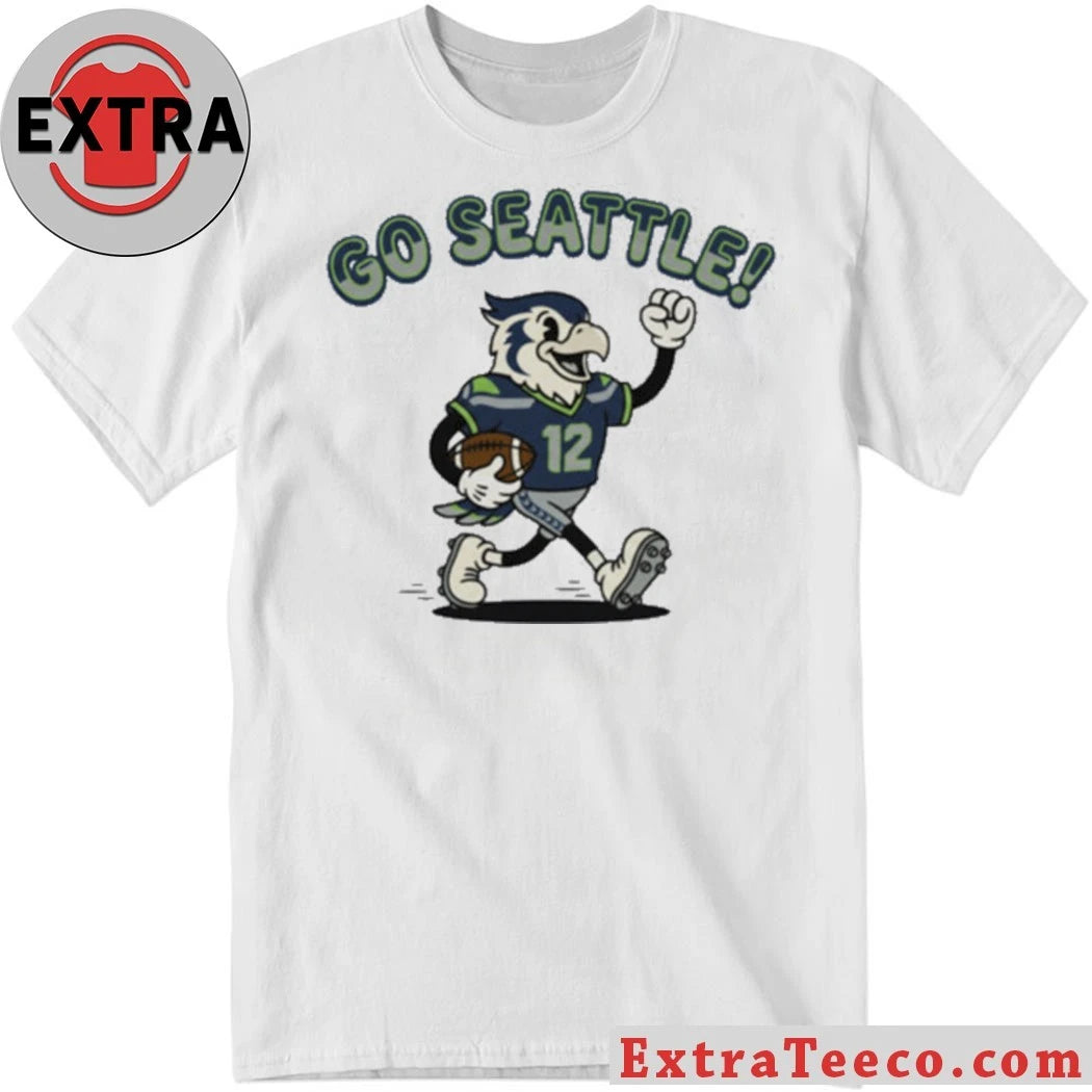 Original Number 12 Go Seattle Hawk Football Mascot T-Shirt