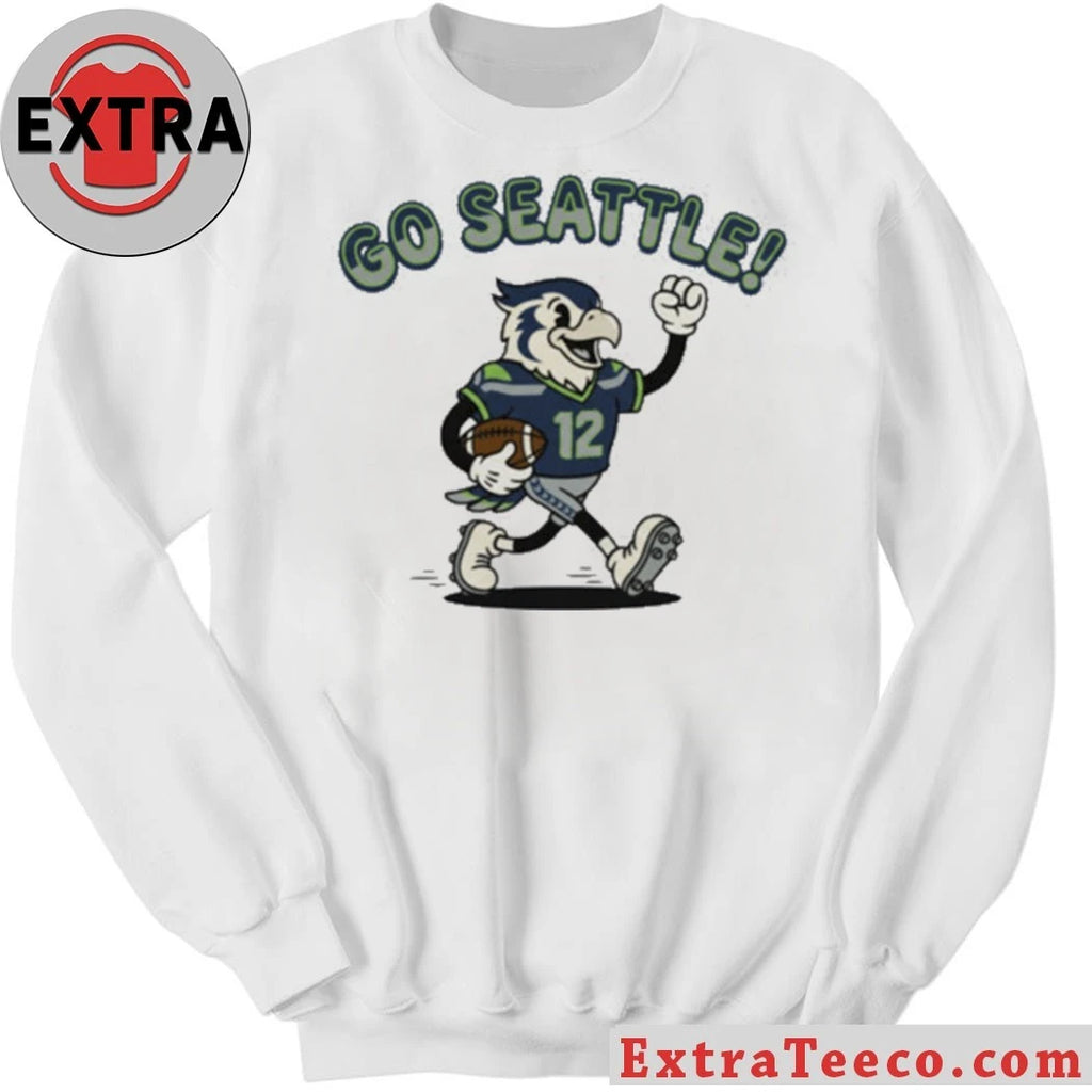 Original Number 12 Go Seattle Hawk Football Mascot T-Shirt