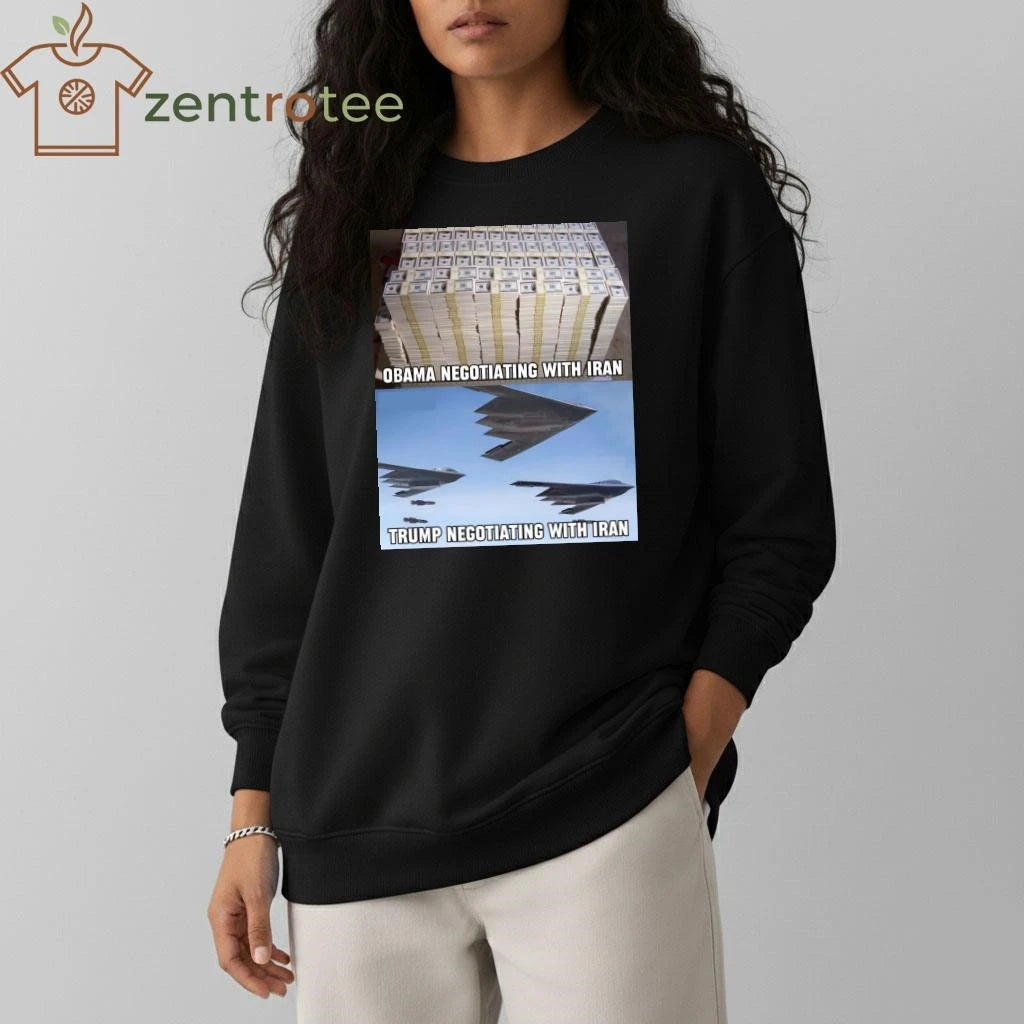 Original Obama Negotiating with Iran Money Trump Negotiating with Iran Money bombs tee