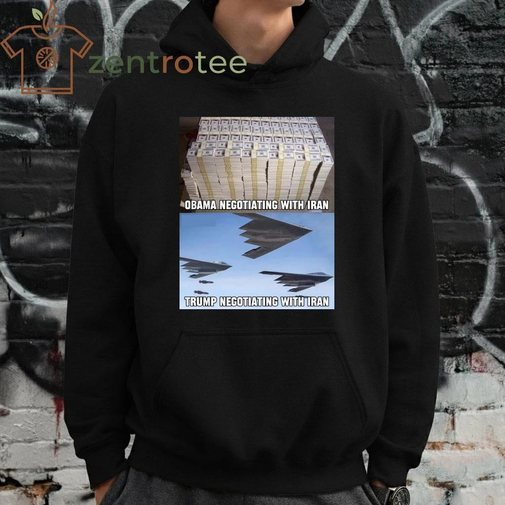 Original Obama Negotiating with Iran Money Trump Negotiating with Iran Money bombs tee