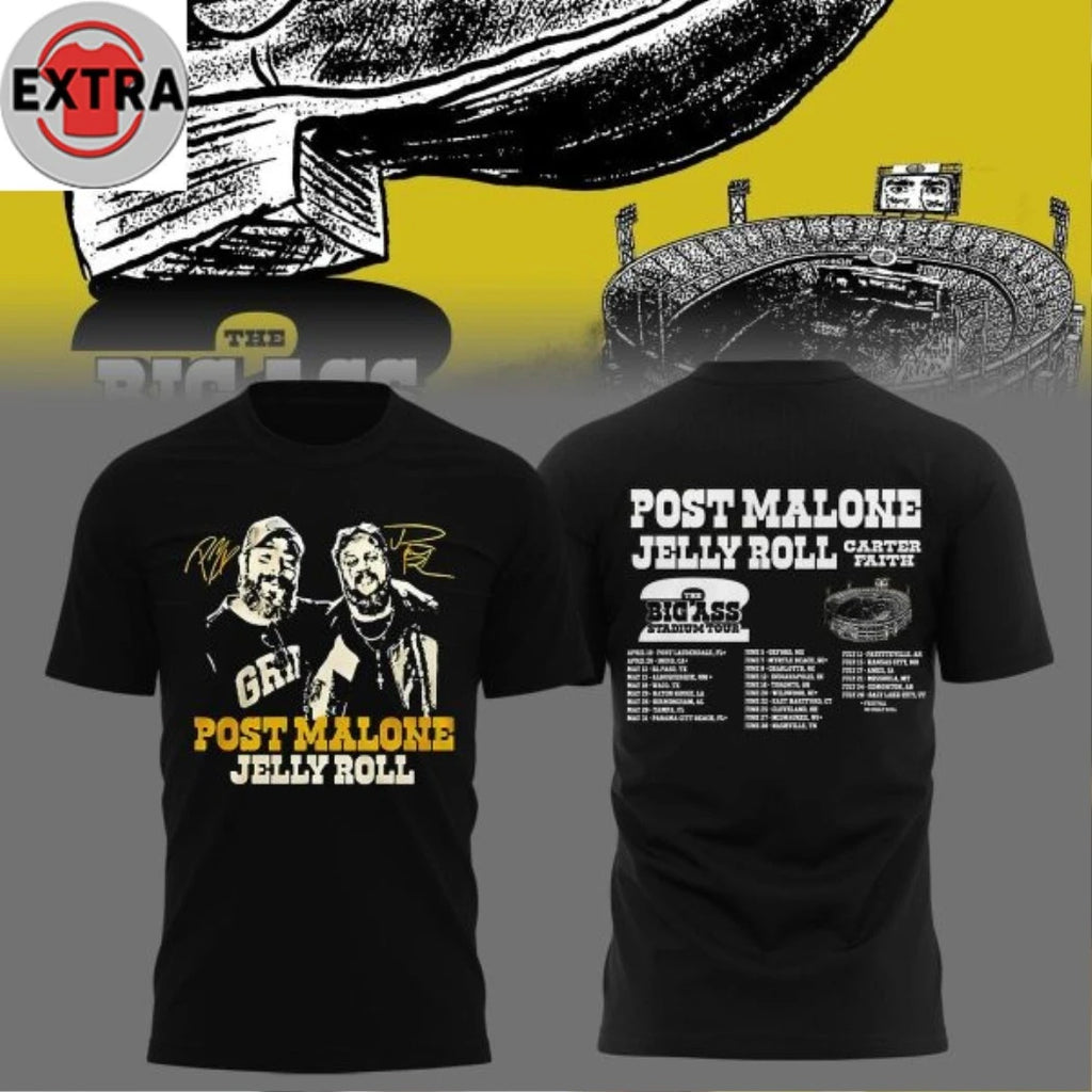 Original Post Malone The Big Ass Stadium Tour 2026 Schedule Hooded T-Shirt