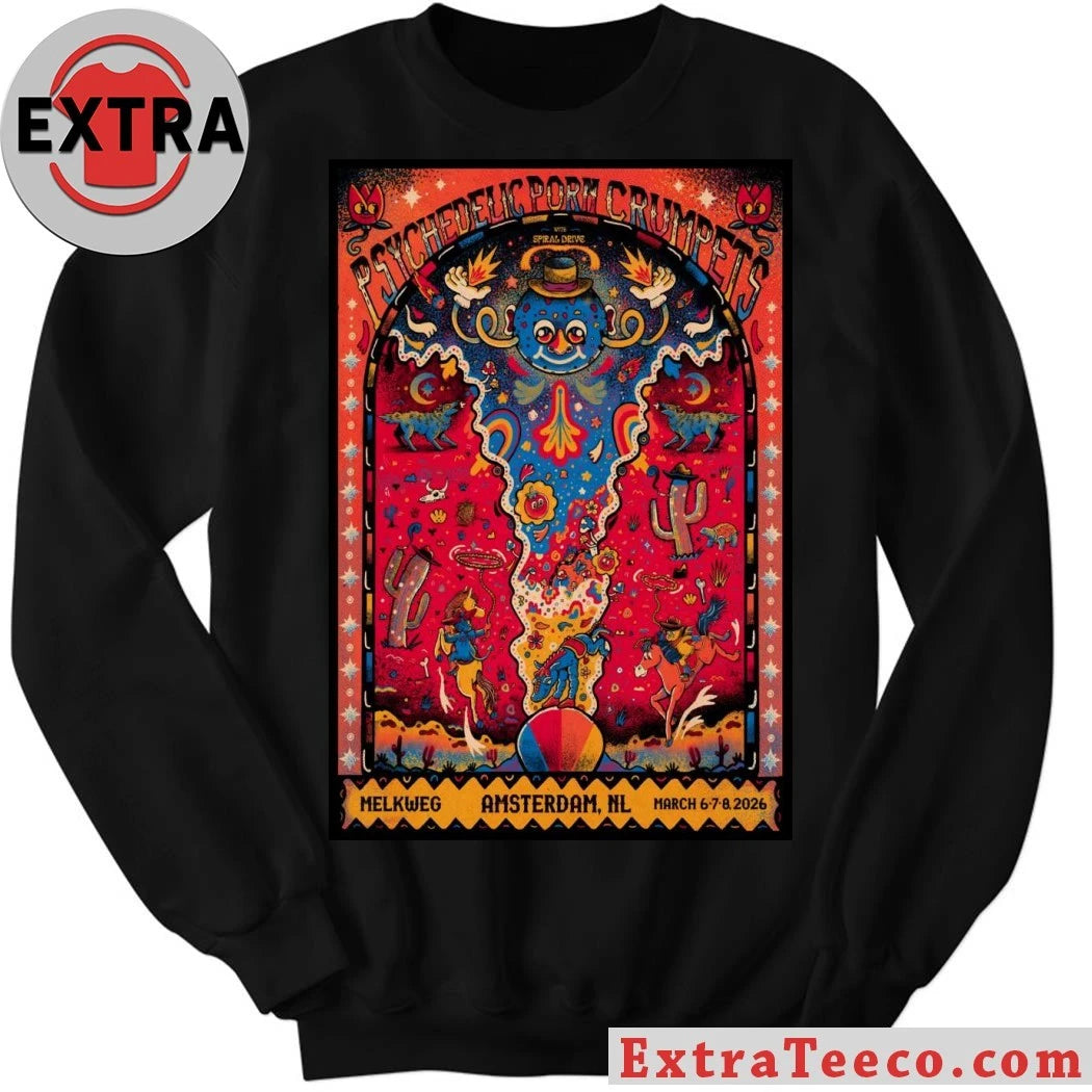 Original Psychedelic Porn Crumpets Tour Amsterdam NL On Mar 6-8 2026 Poster Shirt