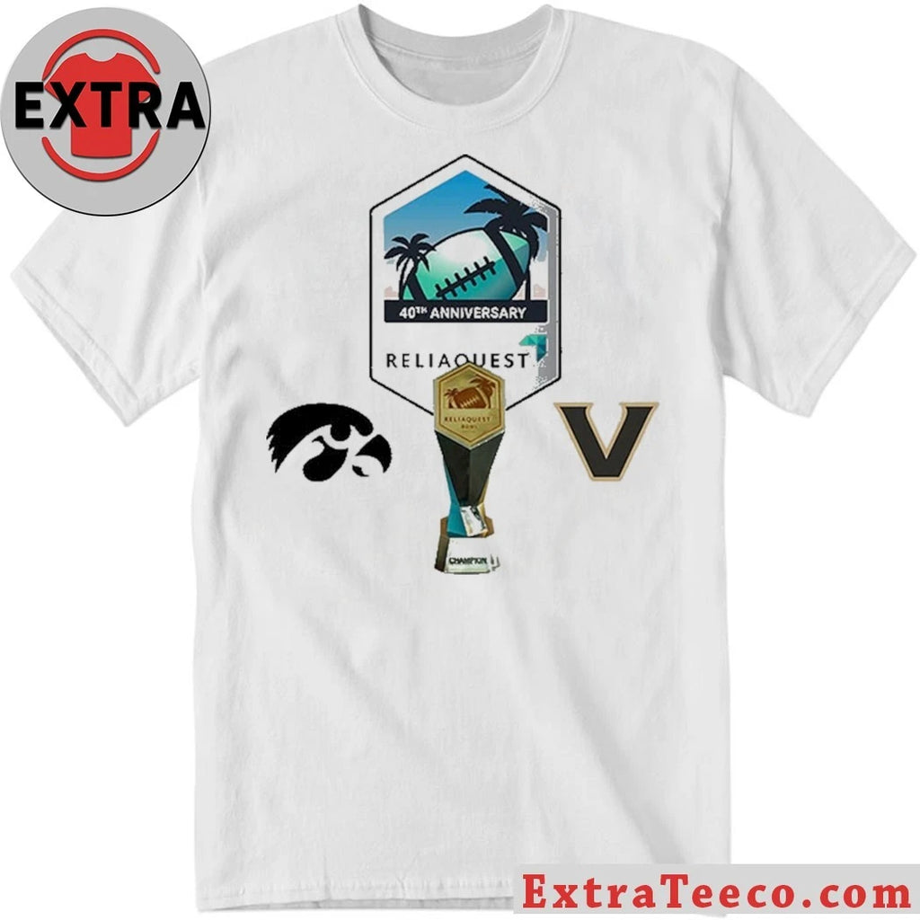 Original ReliaQuest Bowl Vanderbilt Commodores Versus Iowa Hawkeyes Bowl Season College Football 2025 2026 Logo Shirt