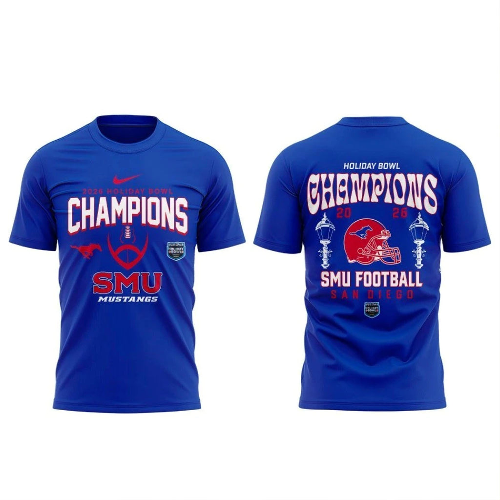 Original Smu Football 2026 Holiday Bowl Champs Logo Two Sided Shirt