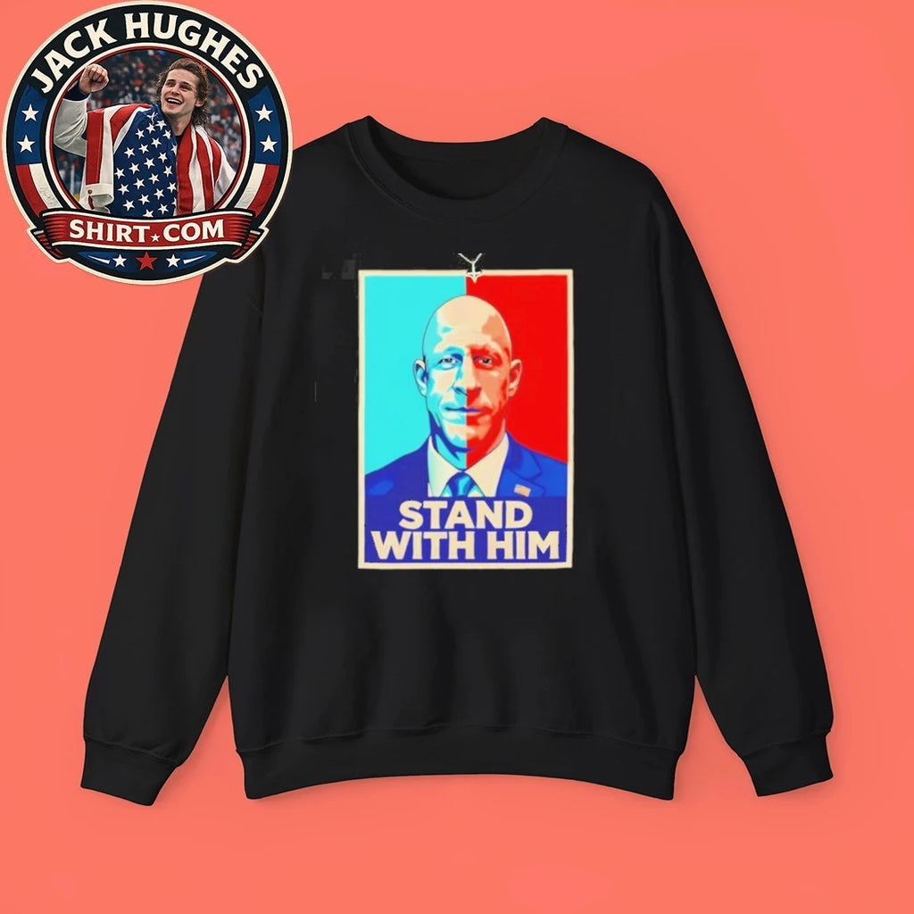 Original Stand With Him Political Portrait Blue And Red Style Shirt