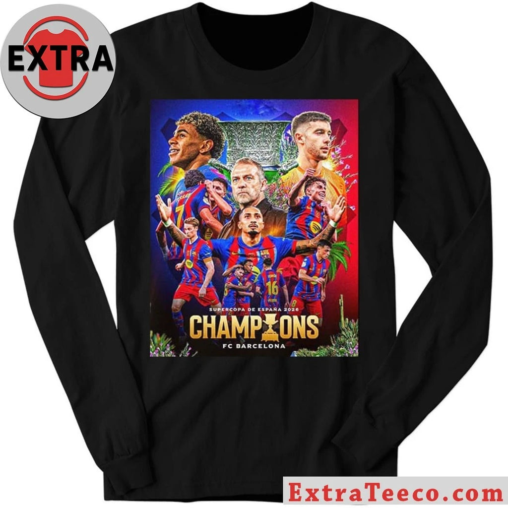 Original T-shirt commemorating FC Barcelona 2026 Spanish Super Cup victory