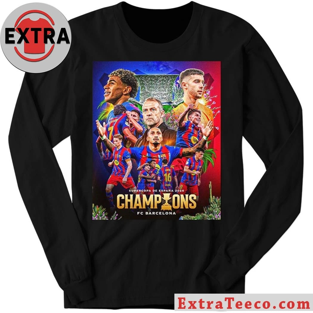Original T-shirt commemorating FC Barcelona 2026 Spanish Super Cup victory